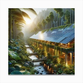 Green House In The Jungle Canvas Print