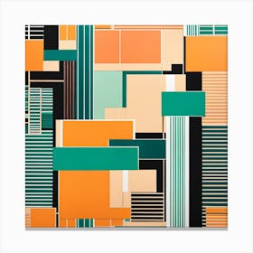 Simple Flat Art Painting Miami Inspired Art, 107 Canvas Print