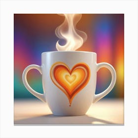 Mug With Heart Canvas Print