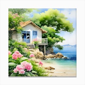 House On The Beach Canvas Print