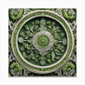 Green Ornate Frame Canvas Print