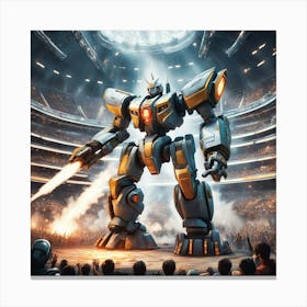 Giant Robot In A Stadium Canvas Print