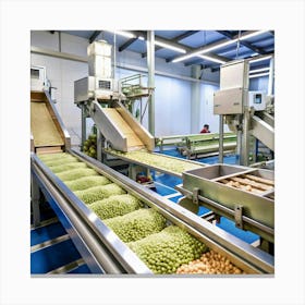 Conveyor Belt In A Factory Canvas Print