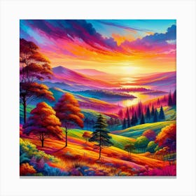 Sunset In The Valley 1 Canvas Print