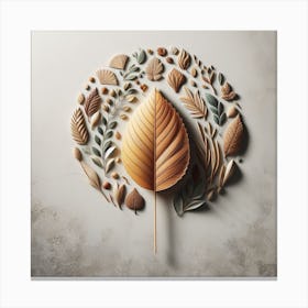 Autumn Leaves In A Circle Canvas Print