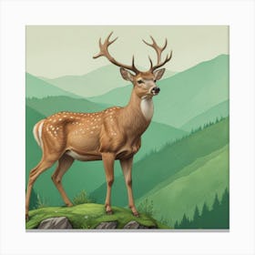 Majestic Stag Overlooking the Highlands Canvas Print