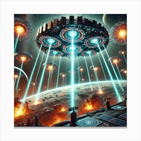 Eclipse Beam Array Multiple Targeting Converted Canvas Print