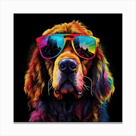 Dog In Sunglasses Canvas Print