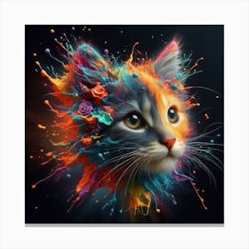 Colorful Cat 1 Canvas Print