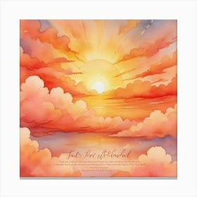 Watercolor Sunset Background Canvas Print