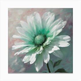 "Emerald Essence"  This artwork features a delicate flower with petals that fade from a soft, pure white to a rich emerald green at the center. The brushstrokes are fluid and impressionistic, giving the image a dreamy quality, as if the flower is emerging from a mist. The background's muted tones create a gentle contrast that allows the blossom to take center stage.  "Emerald Essence" captures the transient beauty of a blooming flower, symbolizing new beginnings and the purity of nature. It's an elegant piece that would bring a touch of serene beauty to any space, inviting viewers to pause and reflect on the subtle yet profound grace of the natural world. Canvas Print
