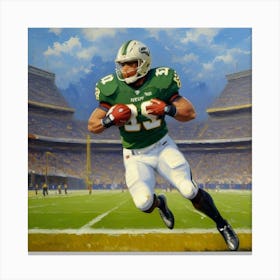 Ultimate Play Football Athlete in Protective Gear Canvas Print