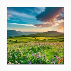 Sunset In The Countryside Canvas Print