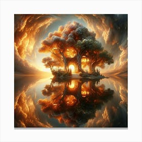 Tree House In The Sky Canvas Print