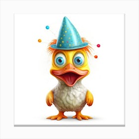 Duck In A Party Hat Canvas Print