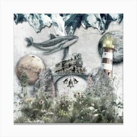 Meadow Magic Surreal Illustration Art 02 Canvas Print