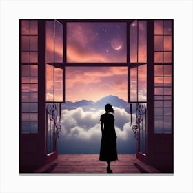 Woman In Silhouette Canvas Print