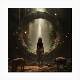 Woman In The Forest Canvas Print