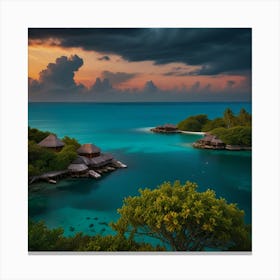 Sunset At A Tropical Island Canvas Print