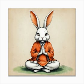 Meditating Rabbit Canvas Print