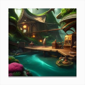 Fantasy House In The Forest Canvas Print