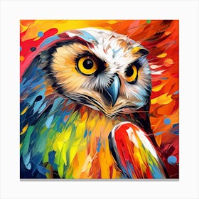 Colorful Owl Painting 8 Canvas Print