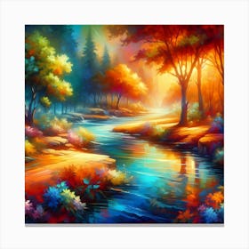 River In The Forest 9 Canvas Print