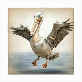 Pelican In Flight 7 Canvas Print