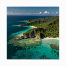 Aerial View Of A Tropical Island 1 Canvas Print