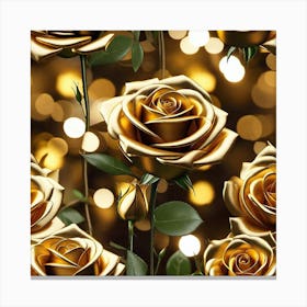 Gold Roses Background Canvas Print