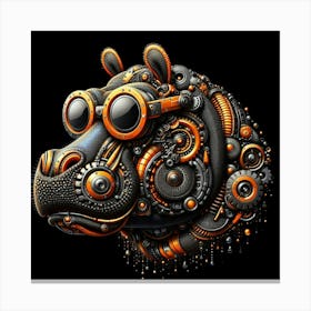 Steampunk Hippo Canvas Print