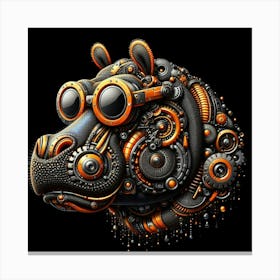 Steampunk Hippo Stampe su tela