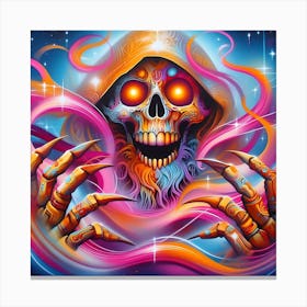 Skull With Claws Canvas Print