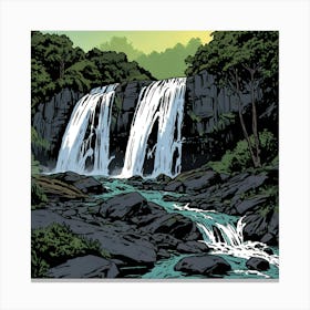 Serene Waterfall Canvas Print