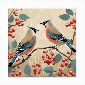 Bird In Nature Cedar Waxwing 4 Canvas Print