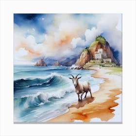 Goat On The Beach Canvas Print
