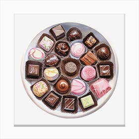 Chocolates On A Plate 17 Canvas Print