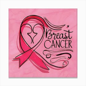 Women Breast Cancer Awareness background in Pink Ribbon international symbol for month October clipart and poster clipart and wall art 31 Canvas Print