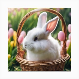 Easter Bunny In Basket 11 Canvas Print