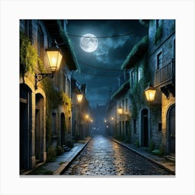 Night Street Wall Art Decoration Canvas Print