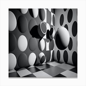 Black And White Polka Dots Canvas Print