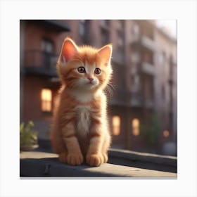 Kitten On A Ledge Canvas Print