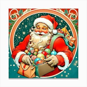 Santa Claus With Gifts Canvas Print