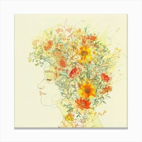 Woman With Flowers In Her Hair 1 Canvas Print