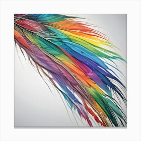 Rainbow Feathers 3 Canvas Print