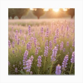 Lavender Field At Sunset 2 Canvas Print