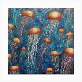 Shoal of jellyfish 8 Canvas Print