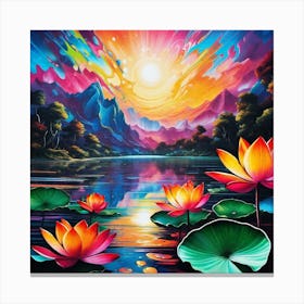 Lotus Painting 1 Canvas Print