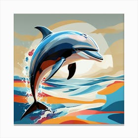 Abstract modernist Dolphin 1 Canvas Print