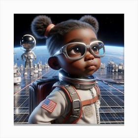 Girl In Space Canvas Print